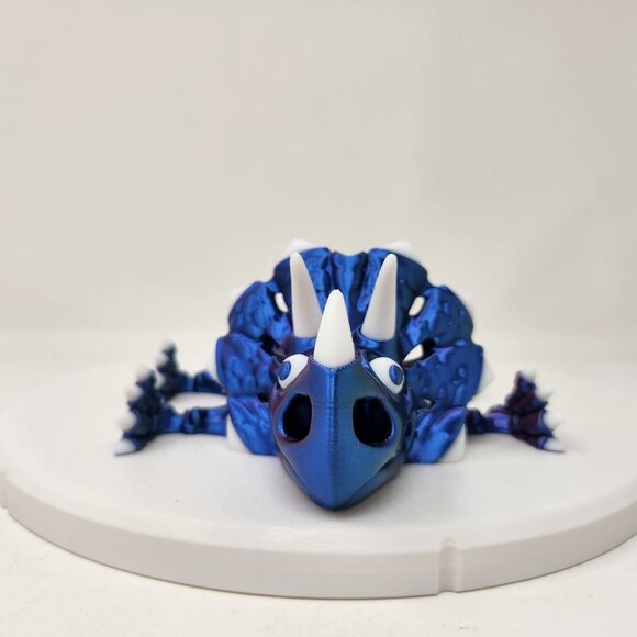 3D Printed Flexi Factory Articulated Triceratops Dinosaur Skeleton 8" x 3.75 - Picture 7 of 8